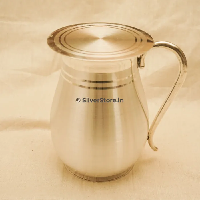 silversrorein Rings Pure Silver Jug with Lid 990 BIS Hallmarked silversrorein Rings Pure Silver Jug with Lid 990 BIS Hallmarked