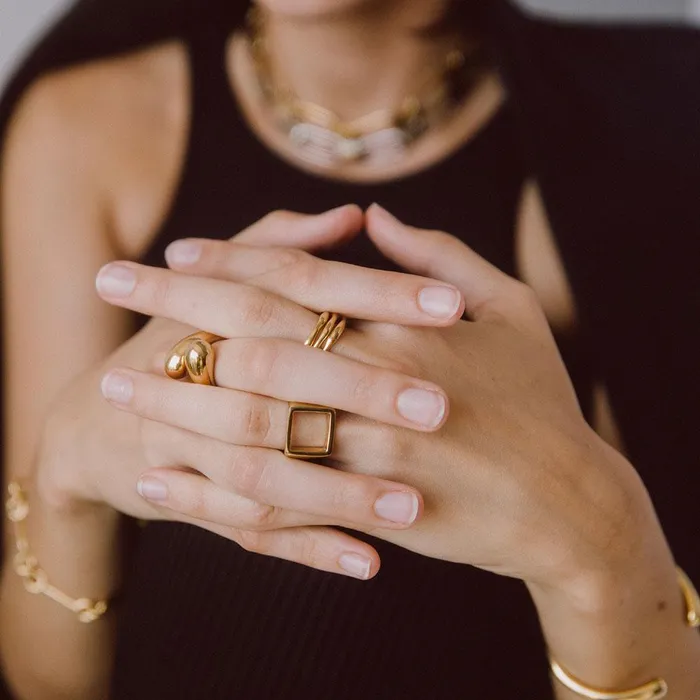 SOKO Rings Open Square Statement Ring