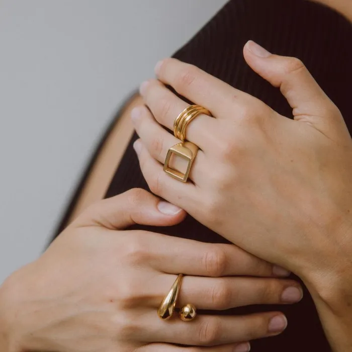SOKO Rings Open Square Statement Ring