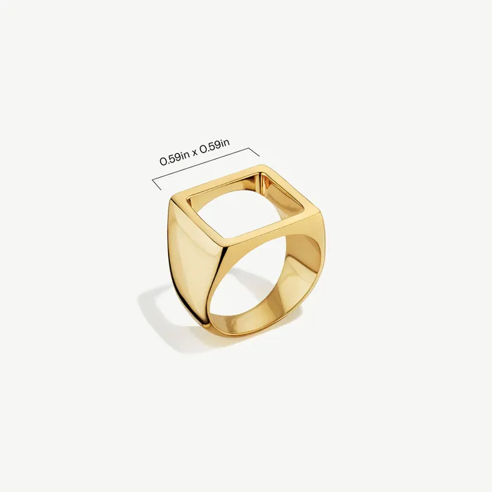 SOKO Rings Open Square Statement Ring