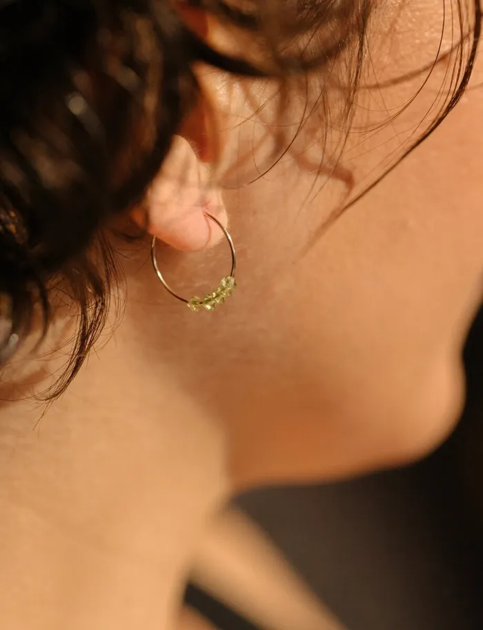 SoulKu Earrings Peridot Gold Hoop Earrings for You Got This
