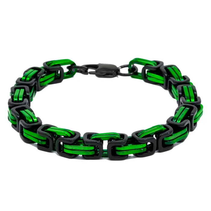 SpicyIce Bracelets Black Green Byzantine Bracelet