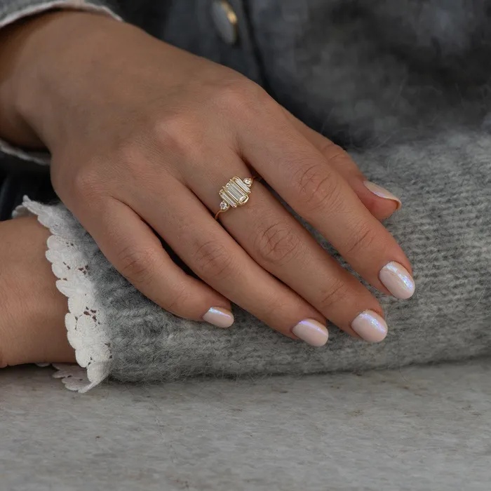 Triple Baguette Diamond Wave Ring ARTEMER Rings