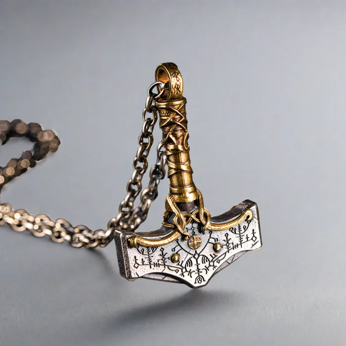 Viking Trinkets Necklaces Mythic Mjlnir Sterling Silver Necklace