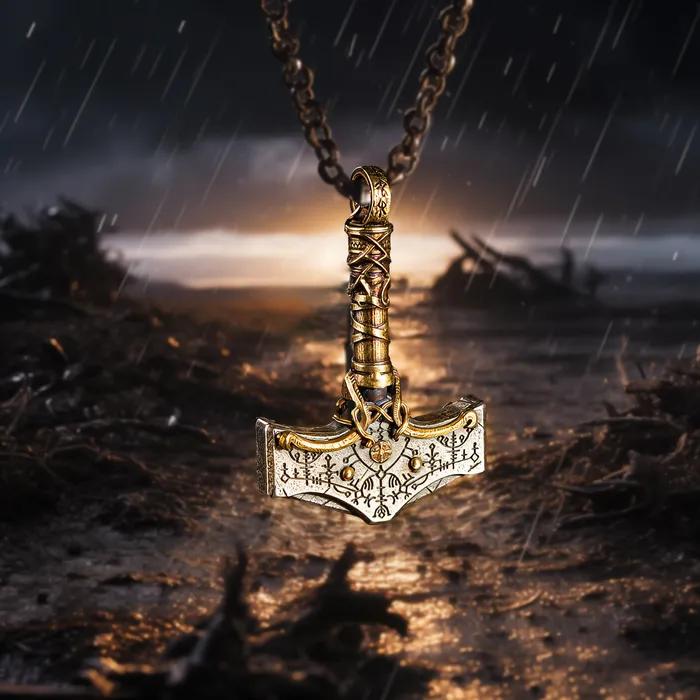 Viking Trinkets Necklaces Mythic Mjlnir Sterling Silver Necklace