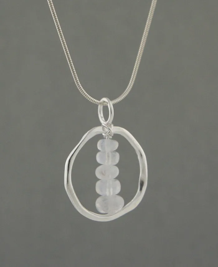 Zen Circle and Moonstone Cairn Pendant Sterling Silver Buddha Groove Necklaces Zen Circle and Moonstone Cairn Pendant Sterling Silver Buddha Groove Necklaces