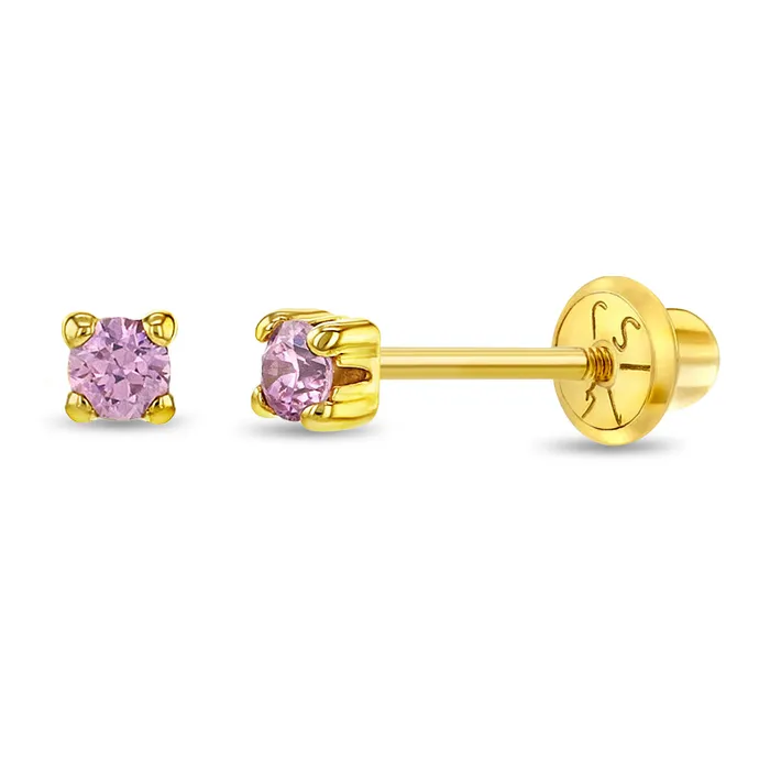 14k Gold 4 Prong CZ Solitaire 23mm Baby Toddler Kids Earrings Safety Screw Back Baby Screw Back Earrings Earrings 14k Gold 4 Prong CZ Solitaire 23mm Baby Toddler Kids Earrings Safety Screw Back Baby Screw Back Earrings Earrings