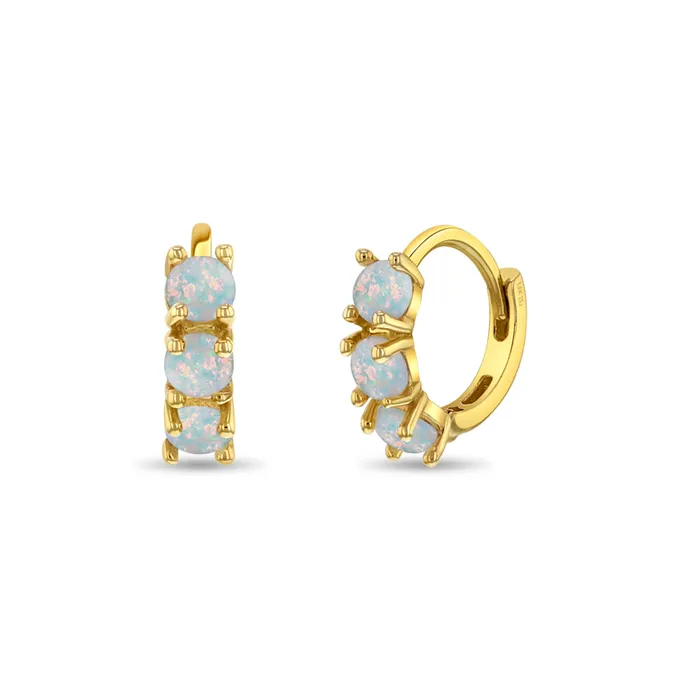 14k Gold Opal Pronged 7mm Baby Toddler Kids Earrings Hoop Baby Hoop Earrings Earrings 14k Gold Opal Pronged 7mm Baby Toddler Kids Earrings Hoop Baby Hoop Earrings Earrings