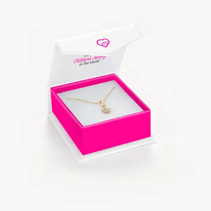 14k Gold Tiny CZ Encrusted Star Clear Baby Toddler Kids PendantNecklace Baby Pendants Necklaces Necklaces