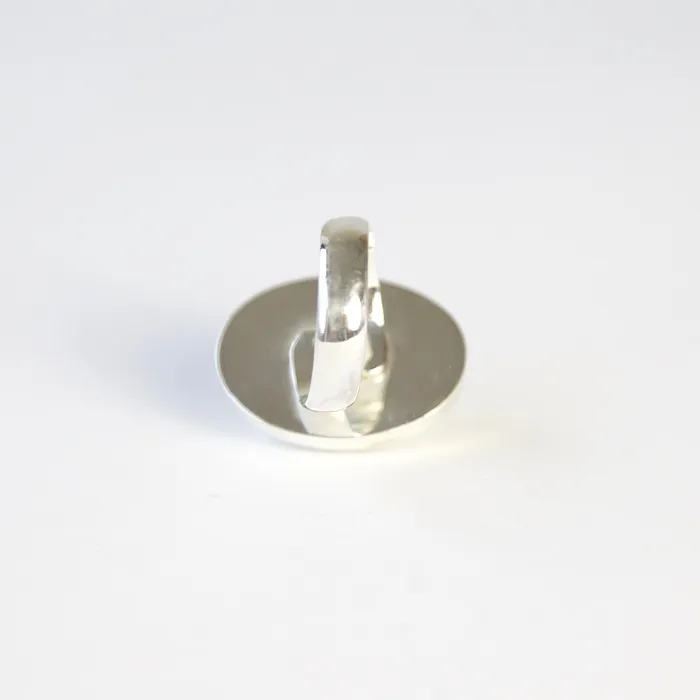 aliceeden Rings White Onyx Gemstone Ring Set in Sterling Silver with Adjustable band CALM