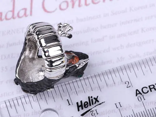 Alilang Ebony Dark Painted Enamel Eye Frog Toad Topaz Ring Rings Alilang Ebony Dark Painted Enamel Eye Frog Toad Topaz Ring Rings