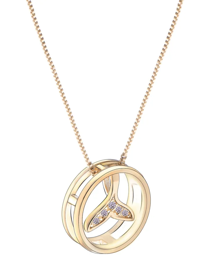 ALILANG Fishtail Round Pendant Necklace for Women 14K Gold Plated Cubic Zirconia Crystals Mermaid Tail Circle Pendant for Women Alilang Necklaces ALILANG Fishtail Round Pendant Necklace for Women 14K Gold Plated Cubic Zirconia Crystals Mermaid Tail Circle Pendant for Women Alilang Necklaces