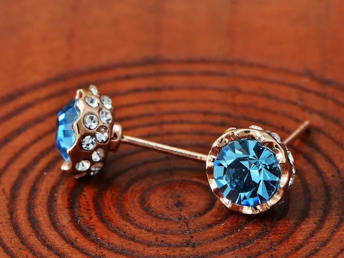 Alilang Swarovski Crystal Sapphire Blue Element Stud Earrings Earrings Alilang Swarovski Crystal Sapphire Blue Element Stud Earrings Earrings