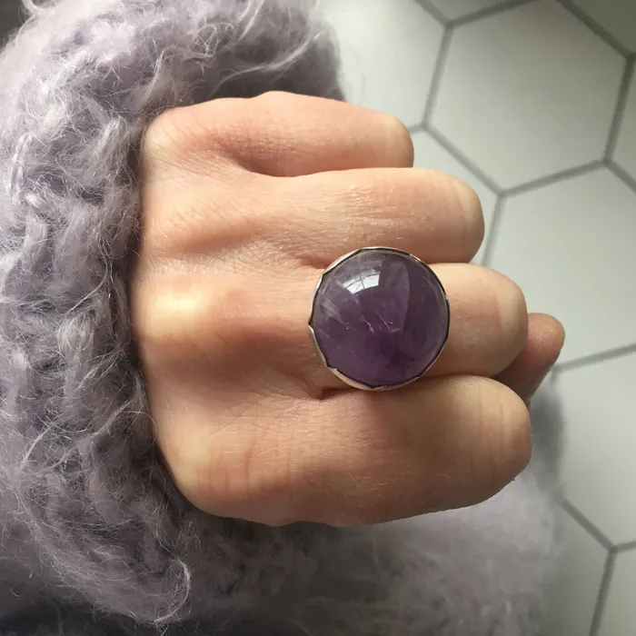 Amethyst Gemstone Ring Set in Sterling Silver POSITIVITY aliceeden Rings