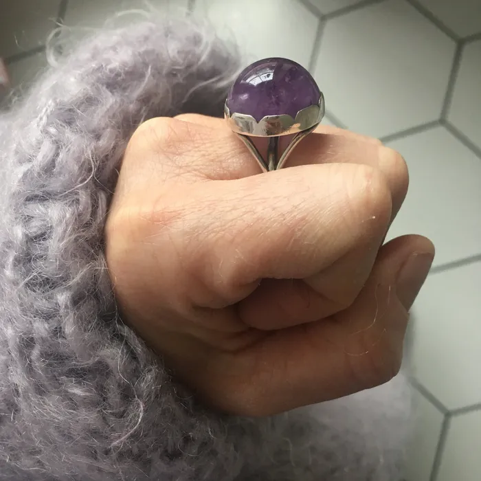 Amethyst Gemstone Ring Set in Sterling Silver POSITIVITY aliceeden Rings
