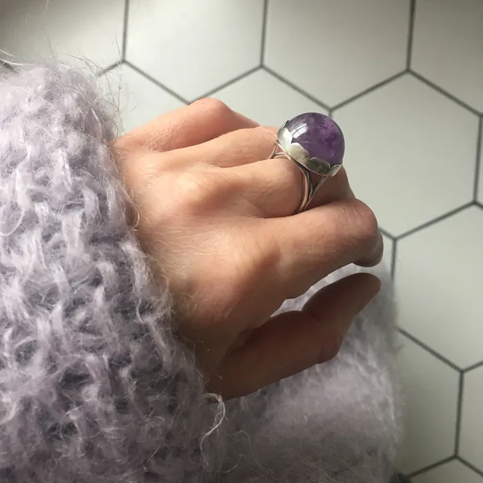 Amethyst Gemstone Ring Set in Sterling Silver POSITIVITY aliceeden Rings