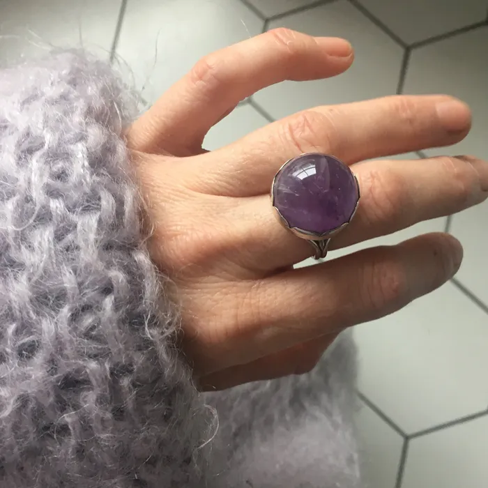 Amethyst Gemstone Ring Set in Sterling Silver POSITIVITY aliceeden Rings