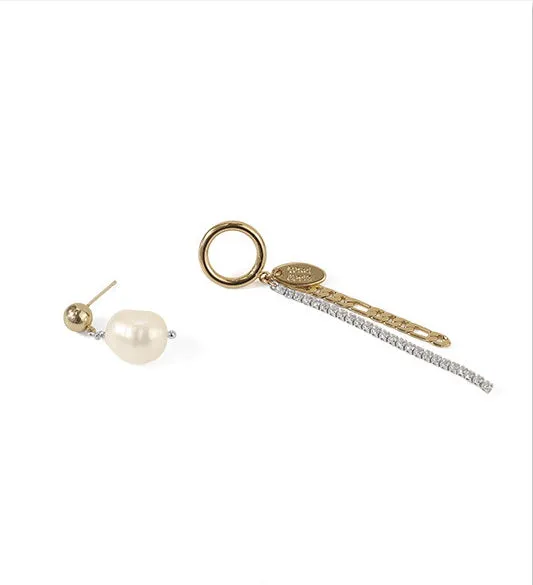 Asymmetrical Pearl Tassel Earrings Refined by AnnaKaci Earrings