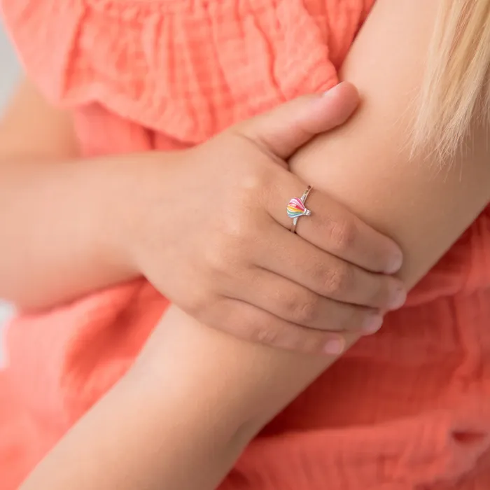 Baby Final Sale Rings Hot Air Balloon Size 35 Baby Toddler Kids Ring Enamel Sterling Silver