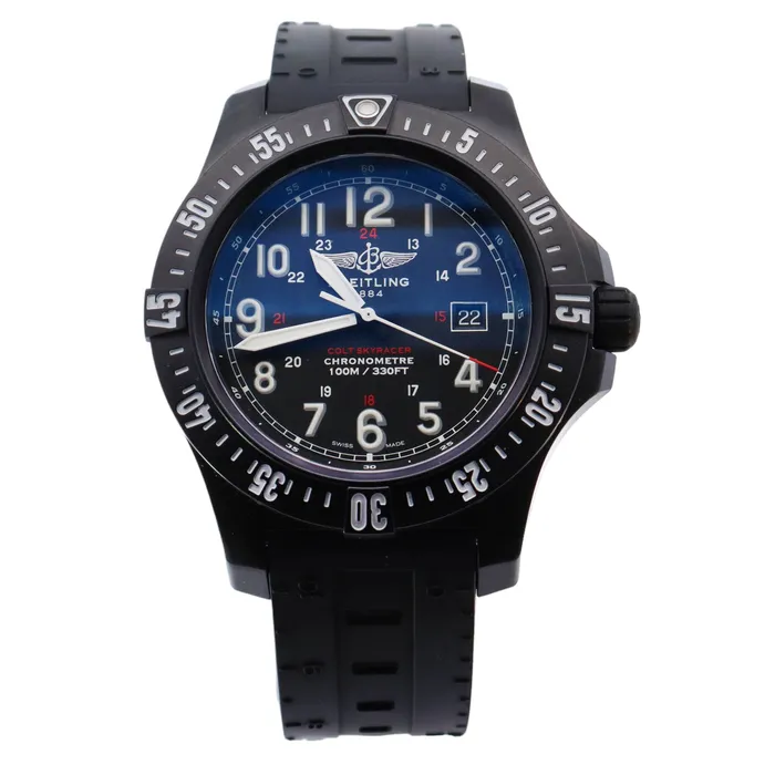 Breitling Colt Skyracer Carbon 45mm Black Arabic Dial Watch Reference X74320 Happy Jewelers Watches Breitling Colt Skyracer Carbon 45mm Black Arabic Dial Watch Reference X74320 Happy Jewelers Watches