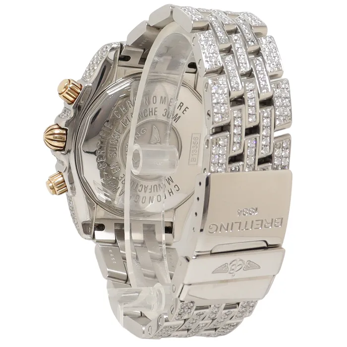 Breitling Evolution Chronomat Diamond Watch with Mother of Pearl Diamond Dial Watch Reference B13356 Happy Jewelers Watches