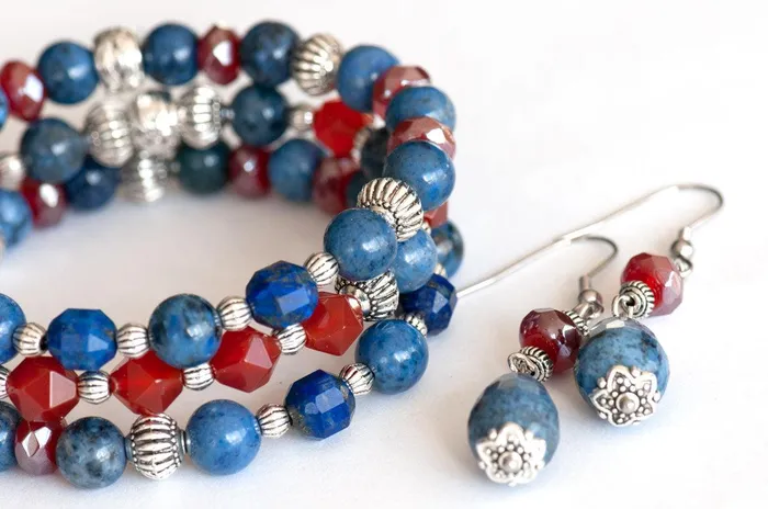 Carnelian Dumortierite Drop Earrings Fierce Lynx Designs Earrings