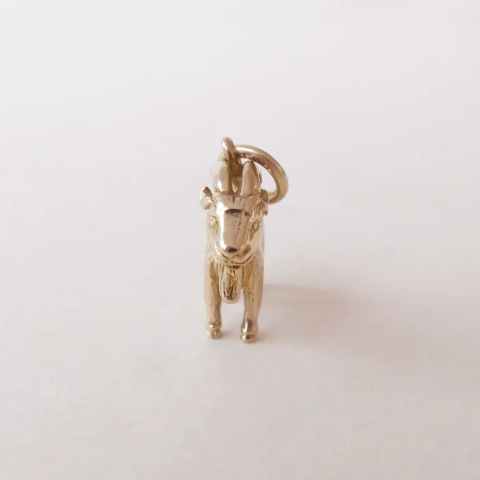 Charm Necklaces aliceeden Vintage 9ct Gold Goat Charm Pendant