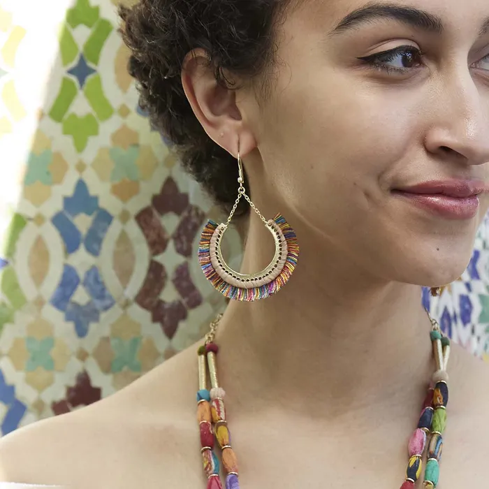 Contoured Fringe Earrings Multi WorldFinds Earrings