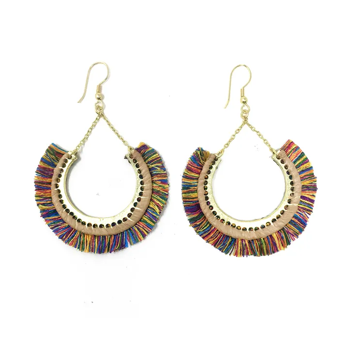 Contoured Fringe Earrings Multi WorldFinds Earrings