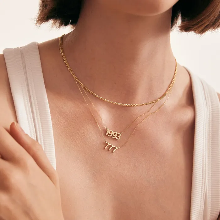 Custom Lucky Number Necklace Gelin Diamond Necklaces