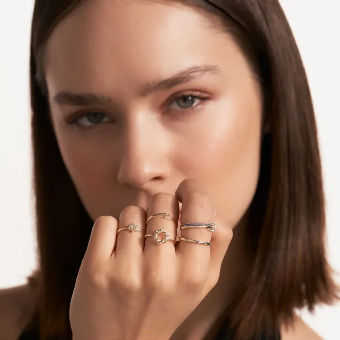 Diamond Open Bypass Ring Gelin Diamond Rings