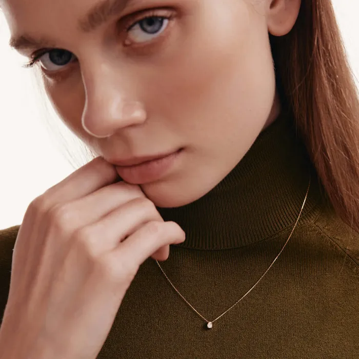 Diamond RoundCut Solitaire Necklace Gelin Diamond Necklaces