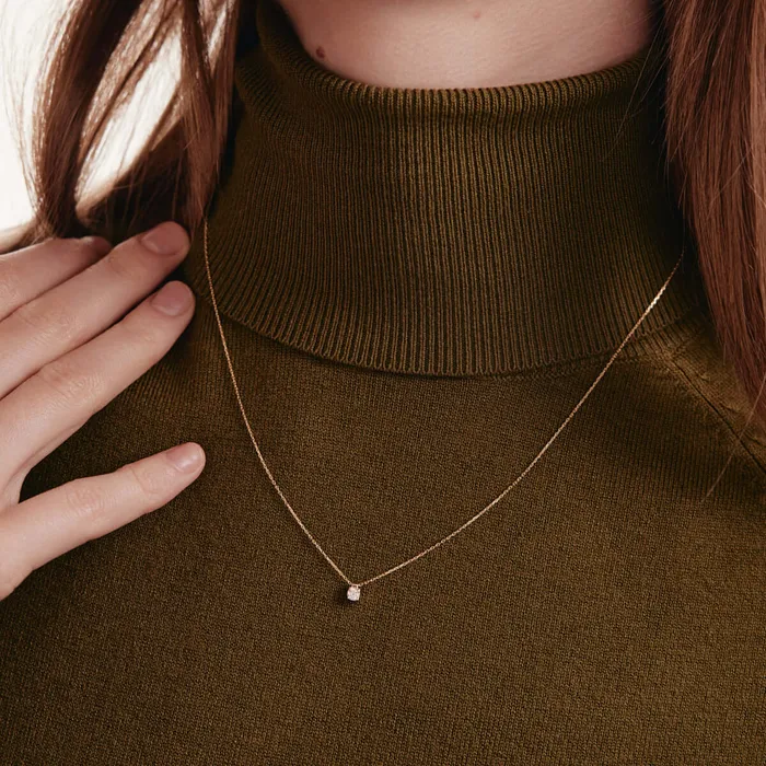 Diamond RoundCut Solitaire Necklace Gelin Diamond Necklaces