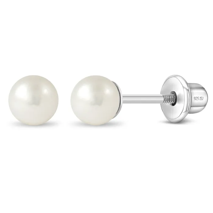 Earrings Baby Screw Back Earrings Classic Freshwater Cultured Pearl 35mm Kids Childrens Girls Earrings Screw Back Sterling Silver Earrings Baby Screw Back Earrings Classic Freshwater Cultured Pearl 35mm Kids Childrens Girls Earrings Screw Back Sterling Silver