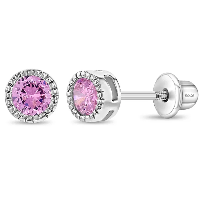 Earrings Baby Screw Back Earrings Trim Bezel Round CZ 5mm Baby Toddler Kids Earrings Screw Back Sterling Silver Earrings Baby Screw Back Earrings Trim Bezel Round CZ 5mm Baby Toddler Kids Earrings Screw Back Sterling Silver