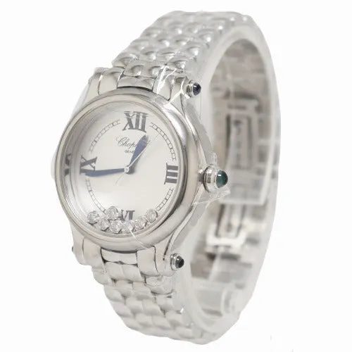 Earrings BRAND NEW Chopard Happy Sport The First Stainless Steel Silver Dial Watch Reference 2786103001 Happy Jewelers