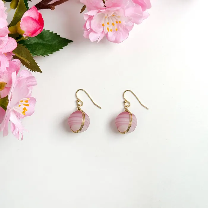 Earrings Marbled Glass Drop Earrings Rose WorldFinds