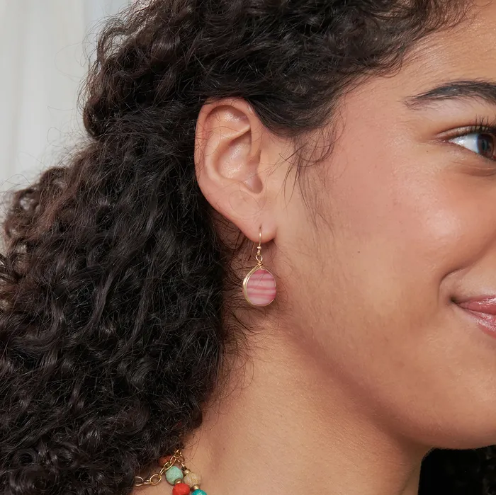 Earrings Marbled Glass Drop Earrings Rose WorldFinds