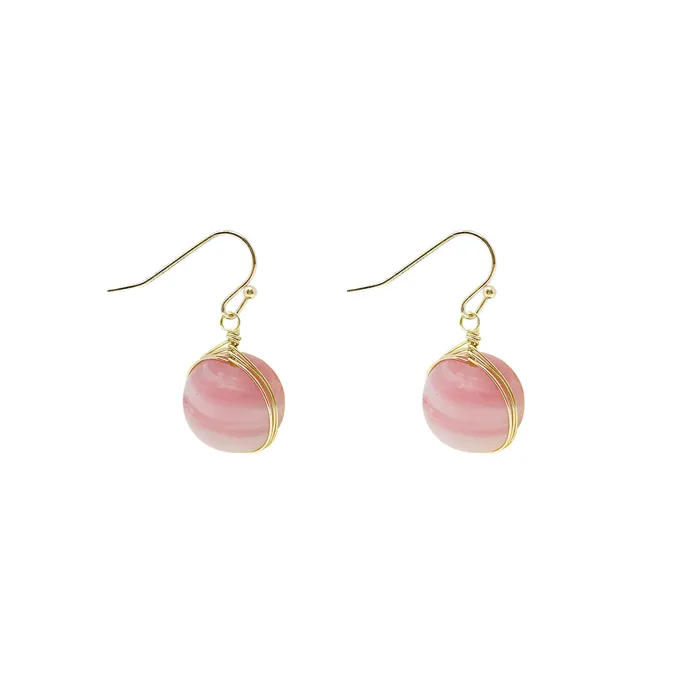 Earrings Marbled Glass Drop Earrings Rose WorldFinds