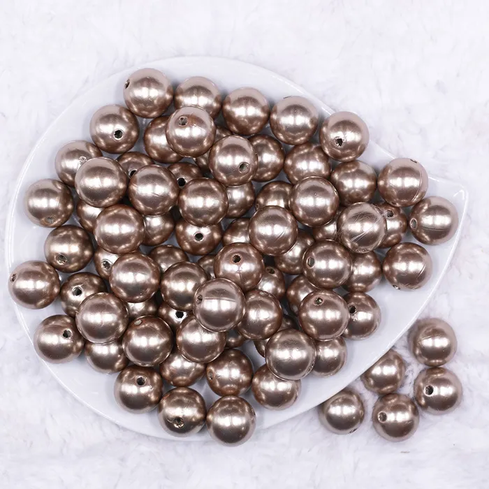 Earrings The BumbleBead Company 16mm Champagne Gold Faux Pearl Acrylic Bubblegum Jewelry Beads