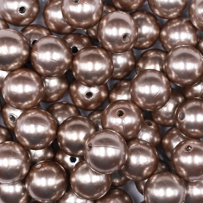 Earrings The BumbleBead Company 16mm Champagne Gold Faux Pearl Acrylic Bubblegum Jewelry Beads