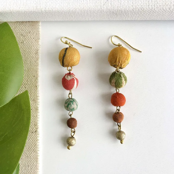 Earrings WorldFinds Evolving Kantha Earrings