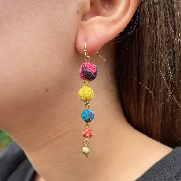 Earrings WorldFinds Evolving Kantha Earrings