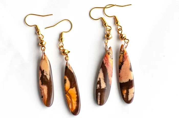 Fierce Lynx Designs Earrings Australian Outback Jasper Drop Earrings with GoldPlated Accents Fierce Lynx Designs Earrings Australian Outback Jasper Drop Earrings with GoldPlated Accents