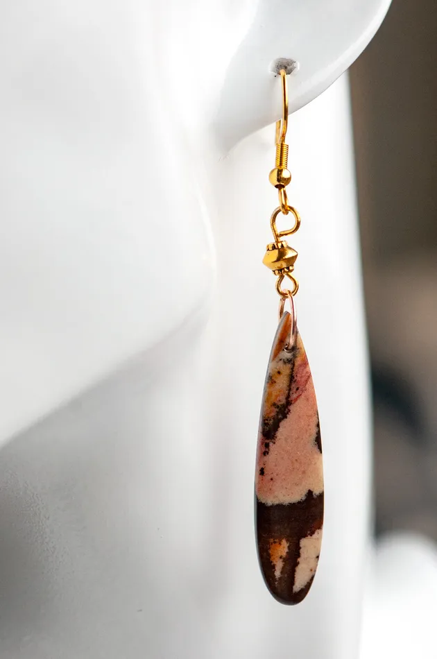 Fierce Lynx Designs Earrings Australian Outback Jasper Drop Earrings with GoldPlated Accents