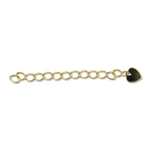 Findings Connection Necklaces BM02CEGP Gold Plated Chain Extender With Heart 2 Inch Pkg 1 Findings Connection Necklaces BM02CEGP Gold Plated Chain Extender With Heart 2 Inch Pkg 1