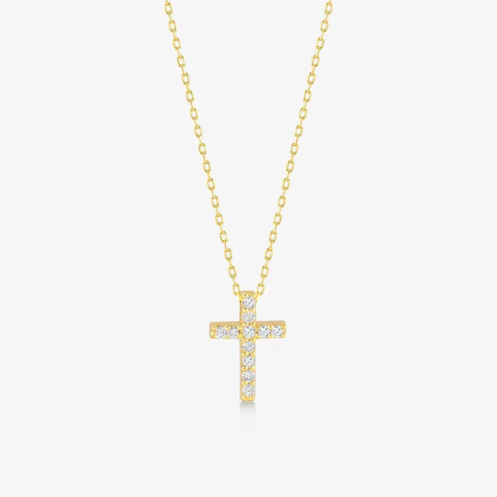 Gelin Diamond Necklaces Diamond Pave Cross Necklace