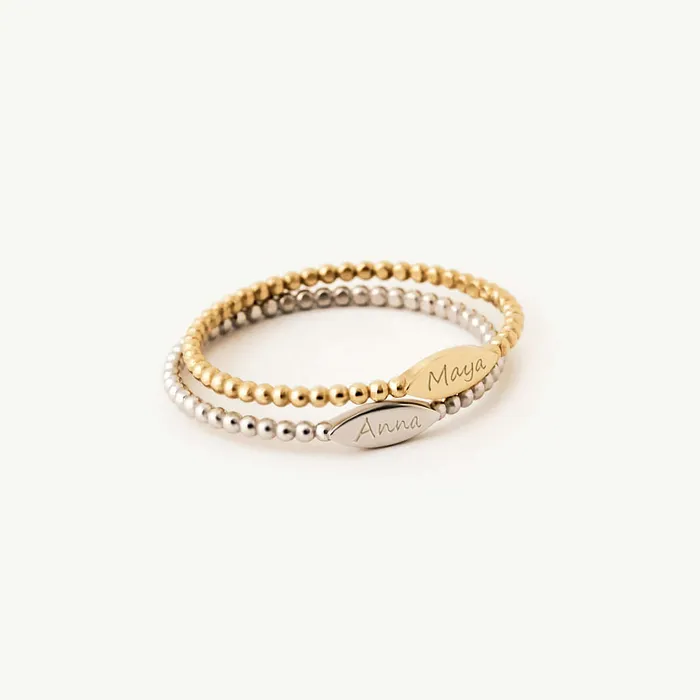 Gelin Diamond Rings Custom Name Beaded Ring