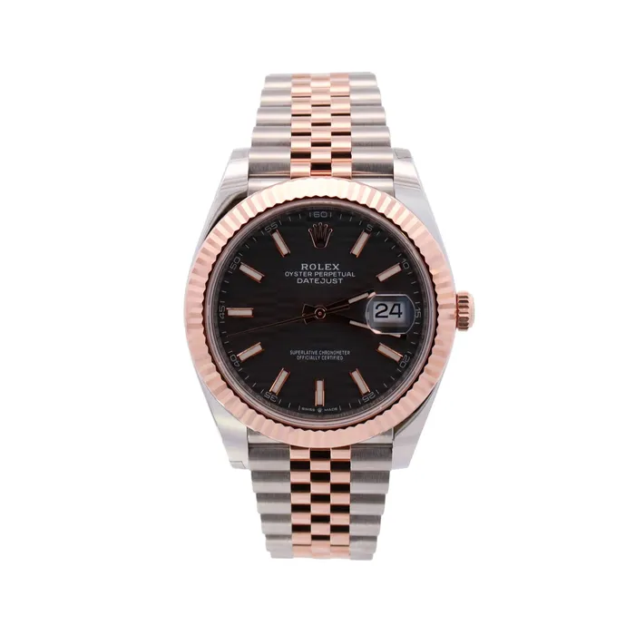 Happy Jewelers Earrings Rolex Datejust TwoTone Stainless Steel Rose Gold 41mm Rhodium Motif Stick Dial Watch Reference 126331 Happy Jewelers Earrings Rolex Datejust TwoTone Stainless Steel Rose Gold 41mm Rhodium Motif Stick Dial Watch Reference 126331
