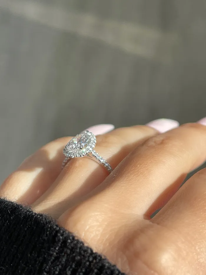 Happy Jewelers Rings 150 Carat Pear Shape Natural Diamond Engagement Ring